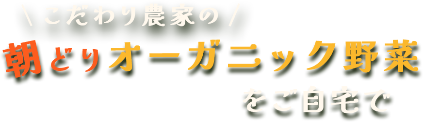 こだわり農家の朝どりオーガニック野菜をご自宅で